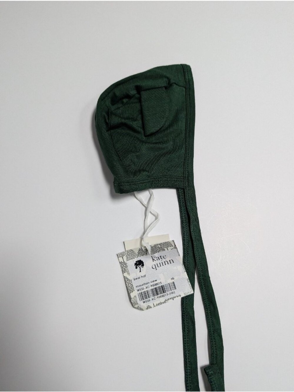 Kate Quinn Bamboo Mountain View Green Bear Hat Baby Bonnet Bear Ears Newborn NB